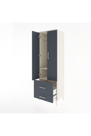 Hyperion Dolap 2 Raflı 2 Çekmeceli Tek Askılı 60x44x195 Aytaşı-Antrasit