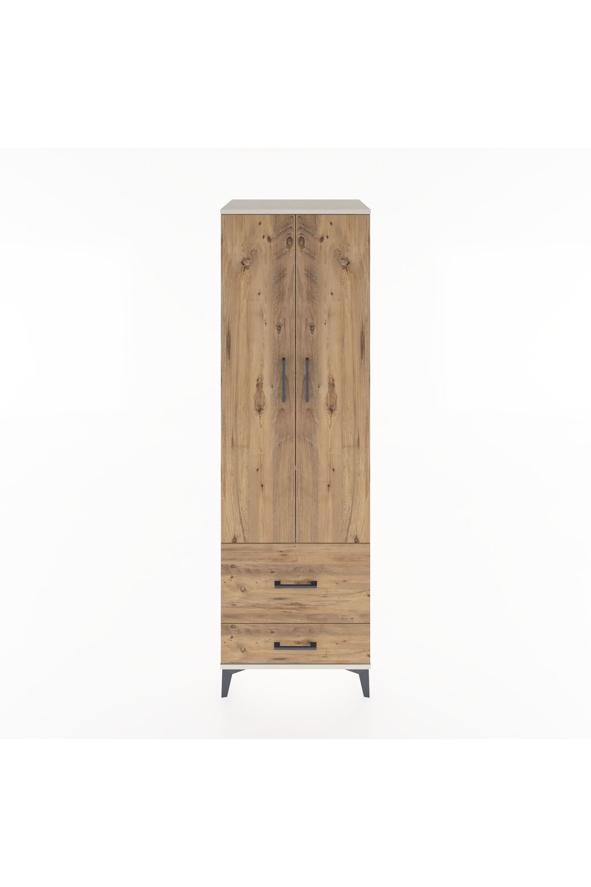 Hyperion Dolap 2 Raflı 2 Çekmeceli Tek Askılı 60x44x195 Aytaşı-Çam