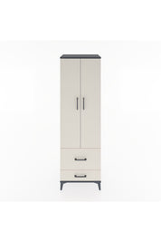 Hyperion Dolap 2 Raflı 2 Çekmeceli Tek Askılı 60x44x195 Antrasit-Aytaşı