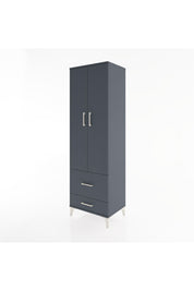 Hyperion Dolap 2 Raflı 2 Çekmeceli Tek Askılı 60x44x195 Antrasit-Antrasit