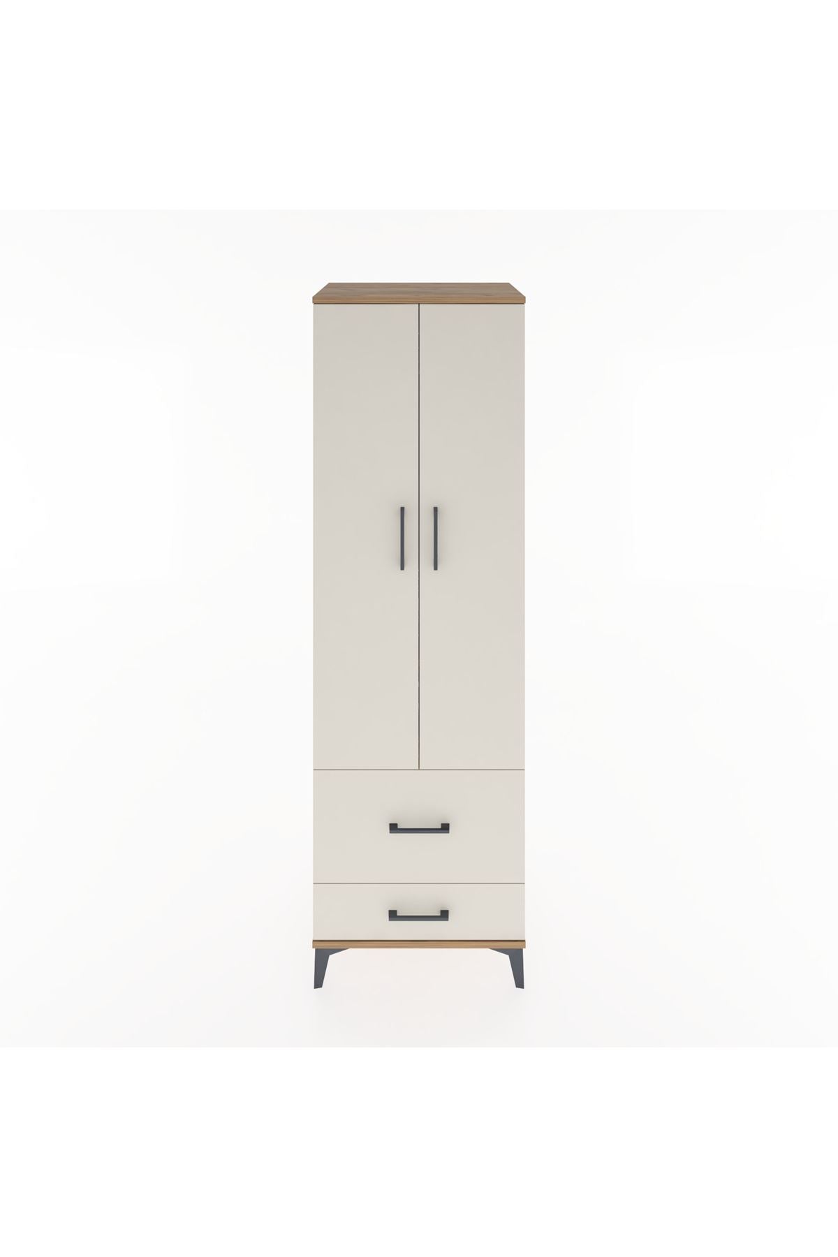 Hyperion Dolap 2 Raflı 2 Çekmeceli Tek Askılı 60x44x195 Çam-Aytaşı