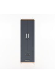 Hyperion Dolap 2 Raflı 2 Çekmeceli Tek Askılı 60x44x195 Çam-Antrasit