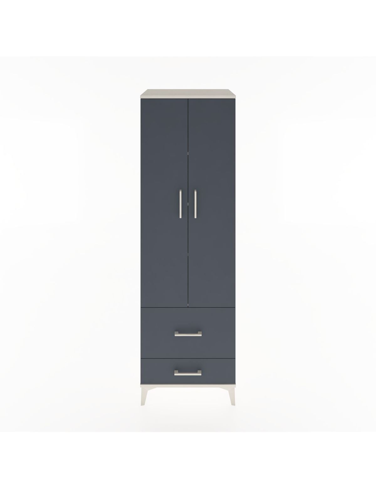 Hyperion Dolap 4 Raflı 2 Çekmeceli 2 Kapaklı 60x44x195 Aytaşı-Antrasit
