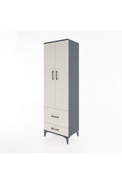 Hyperion Dolap 4 Raflı 2 Çekmeceli 2 Kapaklı 60x44x195 Antrasit-Aytaşı