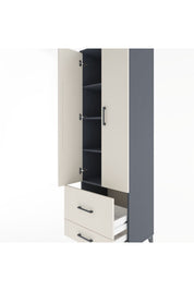Hyperion Dolap 4 Raflı 2 Çekmeceli 2 Kapaklı 60x44x195 Antrasit-Aytaşı