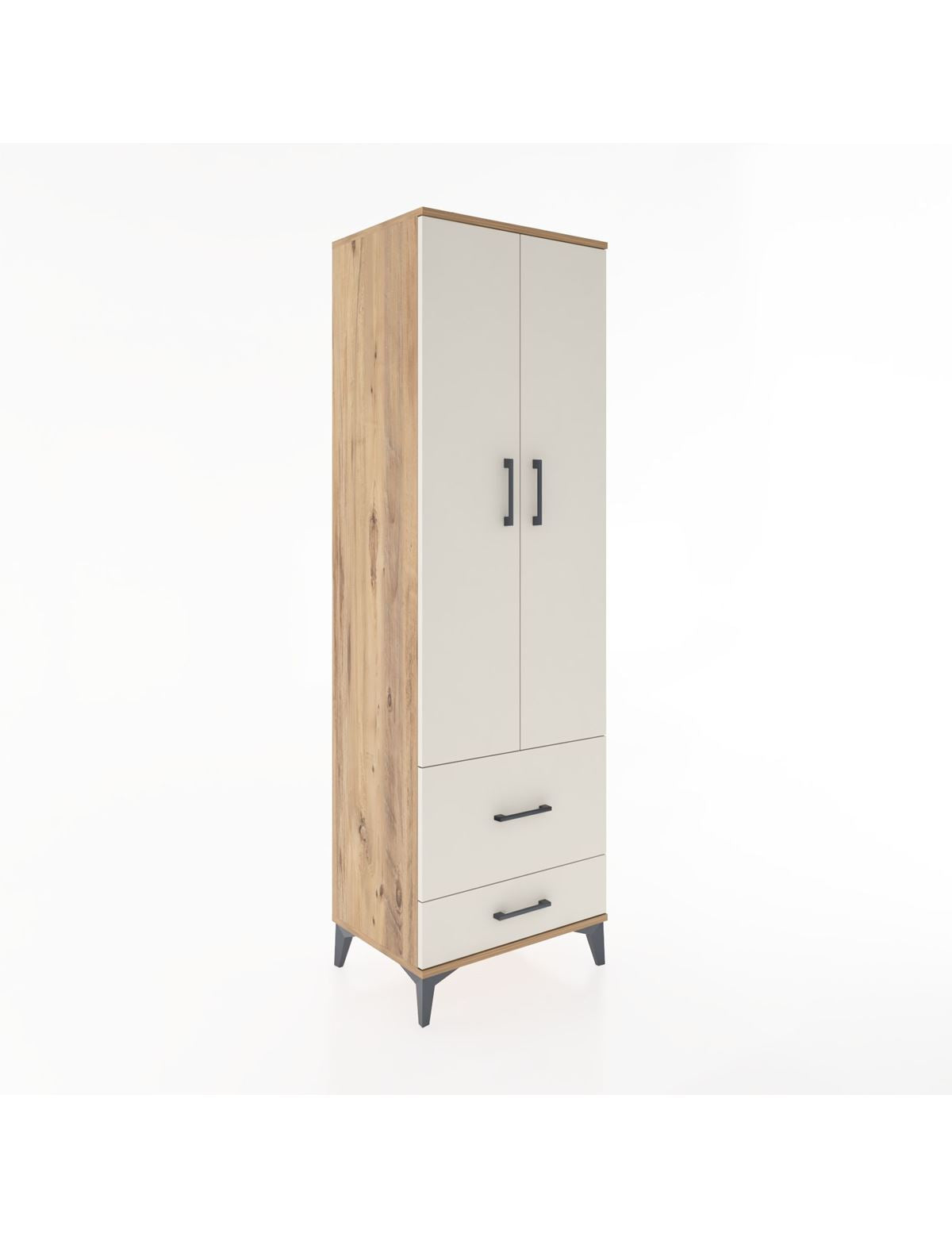 Hyperion Dolap 4 Raflı 2 Çekmeceli 2 Kapaklı 60x44x195 Çam-Aytaşı