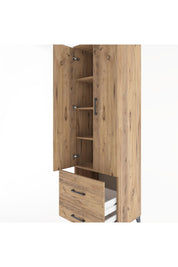 Hyperion Dolap 4 Raflı 2 Çekmeceli 2 Kapaklı 60x44x195 Çam-Çam