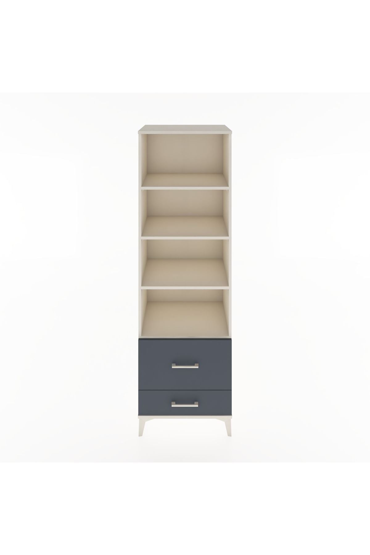 Hyperion Dolap 4 Raflı 2 Çekmeceli 60x44x195 Aytaşı-Antrasit