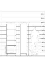Hyperion Dolap 4 Raflı 2 Çekmeceli 60x44x195 Aytaşı-Çam