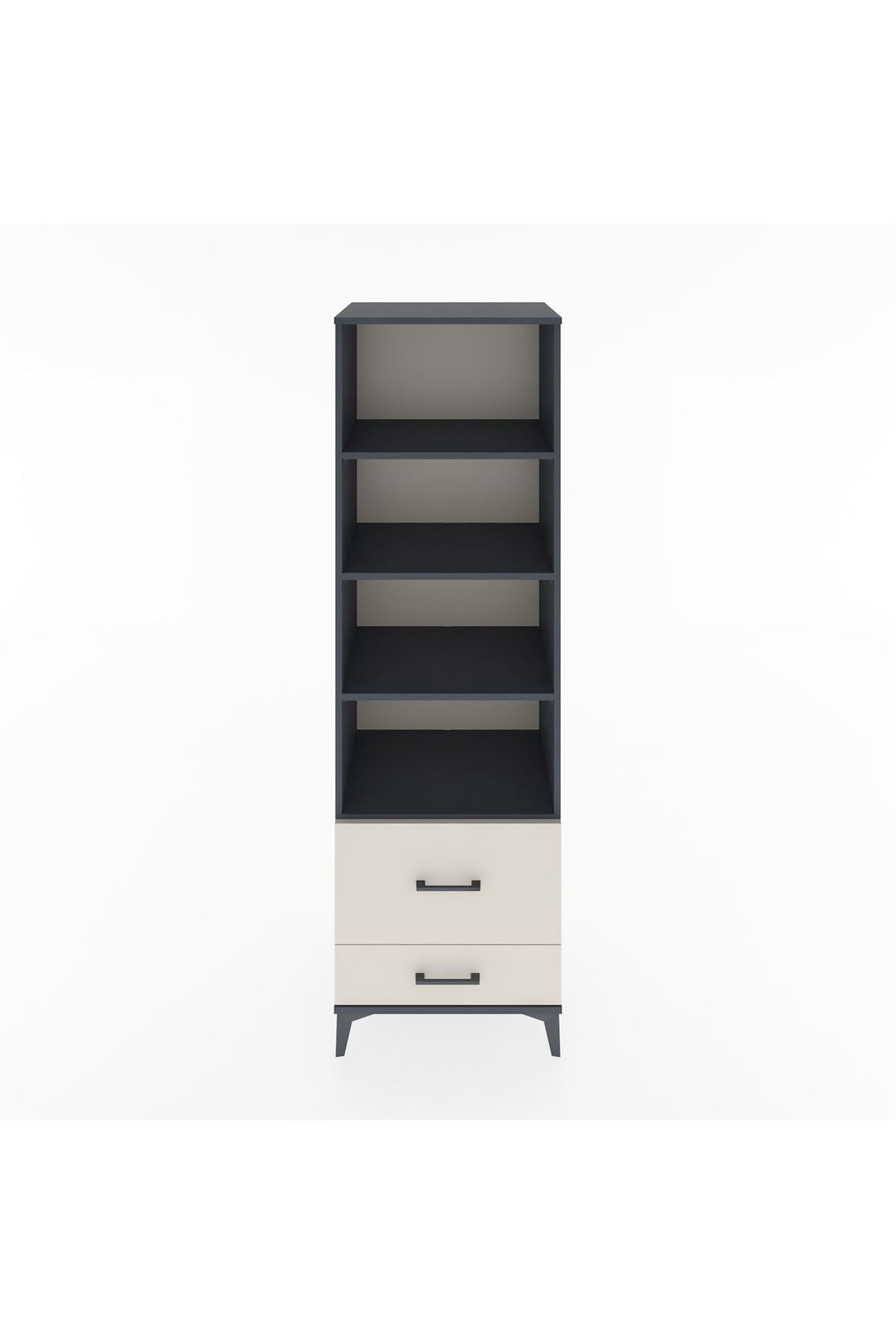 Hyperion Dolap 4 Raflı 2 Çekmeceli 60x44x195 Antrasit-Aytaşı