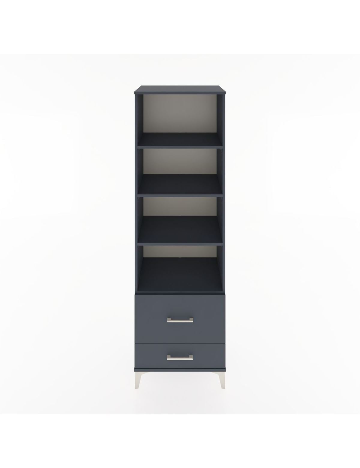 Hyperion Dolap 4 Raflı 2 Çekmeceli 60x44x195 Antrasit-Antrasit