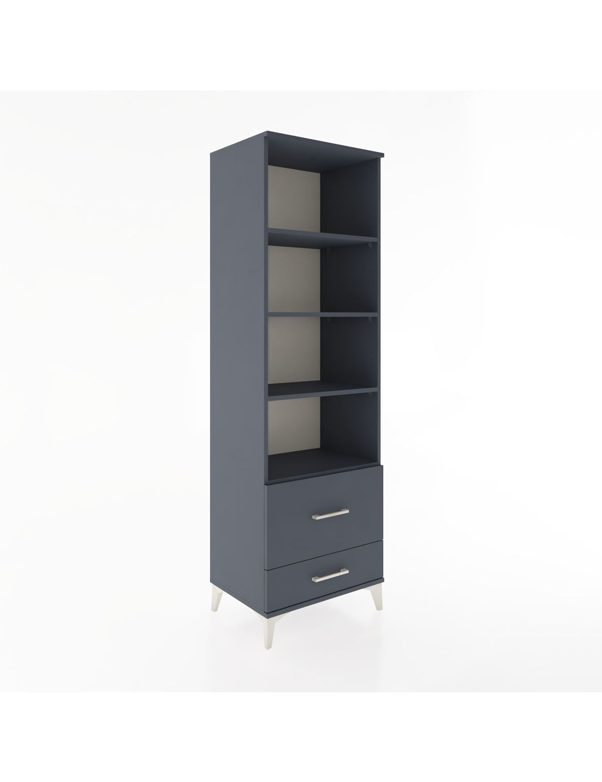 Hyperion Dolap 4 Raflı 2 Çekmeceli 60x44x195 Antrasit-Antrasit