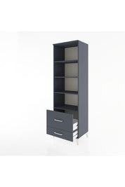 Hyperion Dolap 4 Raflı 2 Çekmeceli 60x44x195 Antrasit-Antrasit