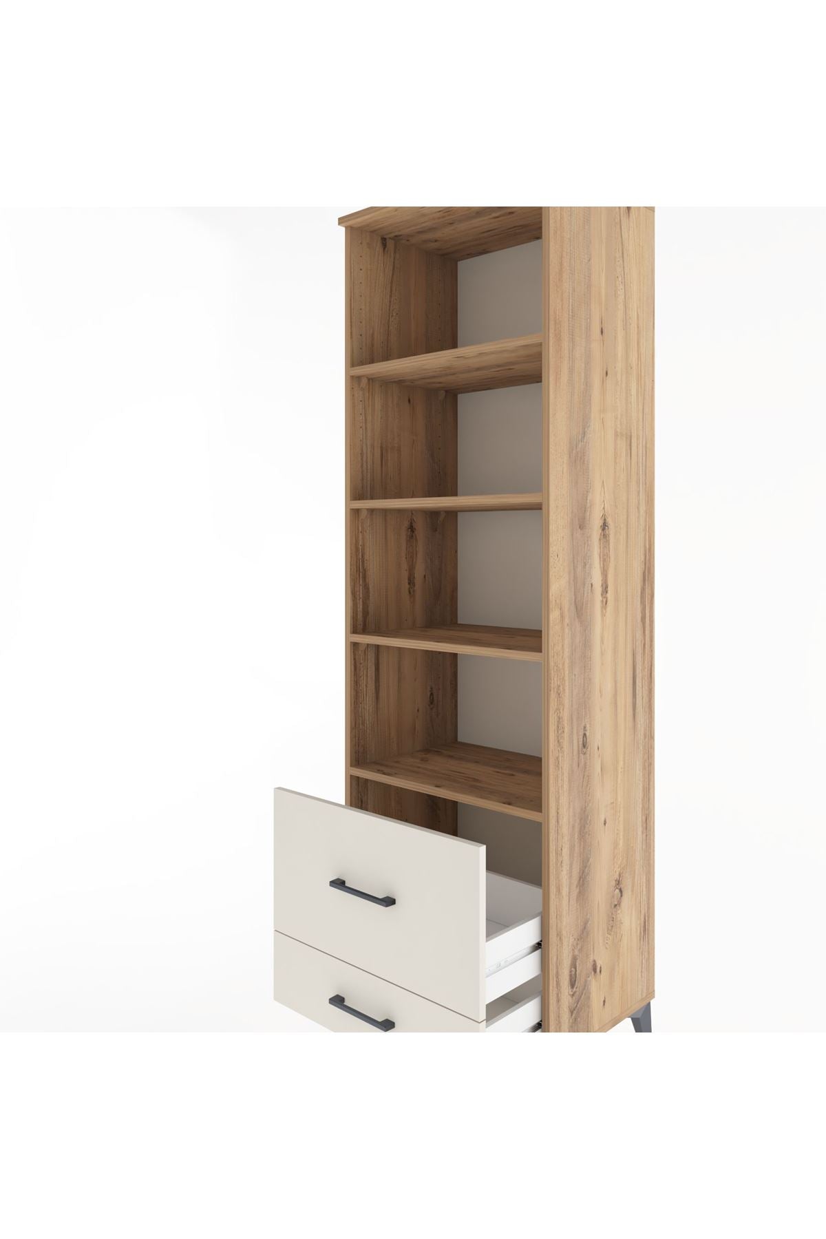 Hyperion Dolap 4 Raflı 2 Çekmeceli 60x44x195 Çam-Aytaşı