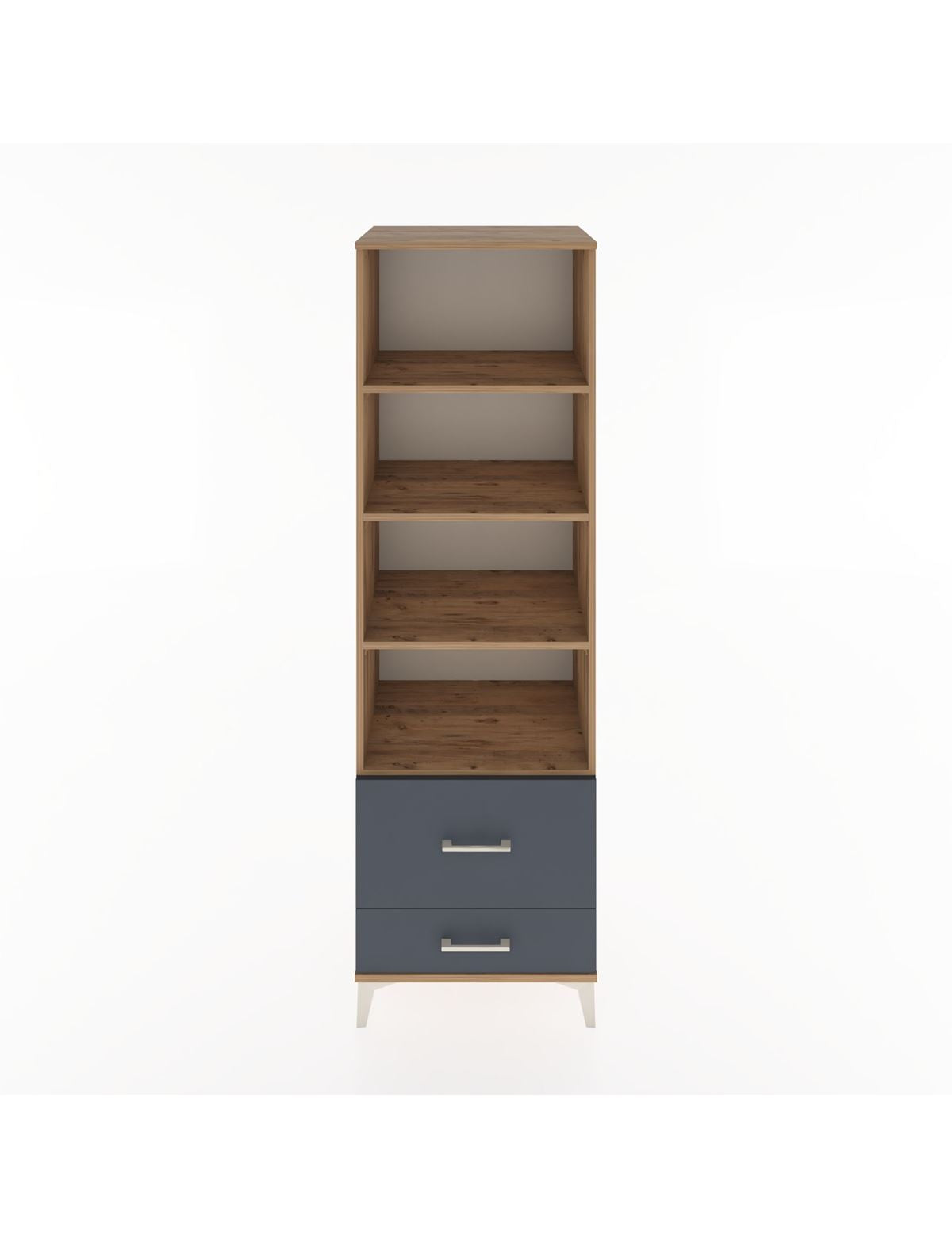 Hyperion Dolap 4 Raflı 2 Çekmeceli 60x44x195 Çam-Antrasit