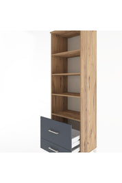 Hyperion Dolap 4 Raflı 2 Çekmeceli 60x44x195 Çam-Antrasit