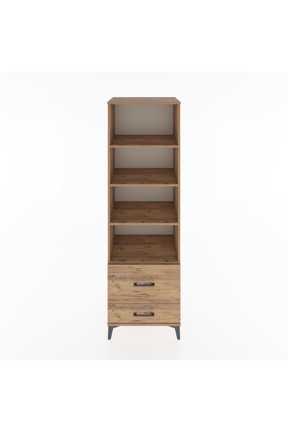 Hyperion Dolap 4 Raflı 2 Çekmeceli 60x44x195 Çam-Çam