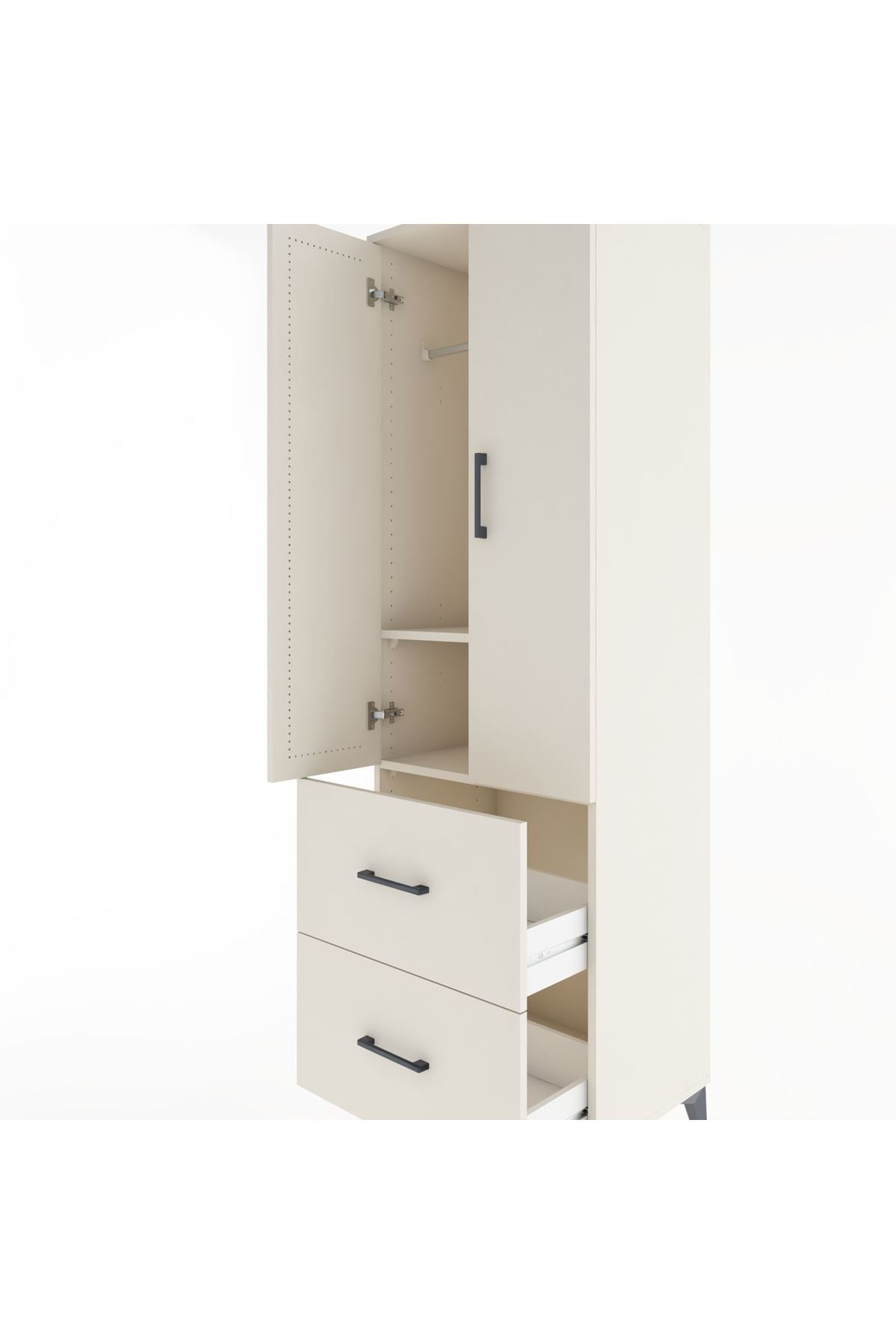 Hyperion Dolap 2 Raflı 2 Çekmeceli Tek Askılı 60x44x195 Aytaşı-Aytaşı