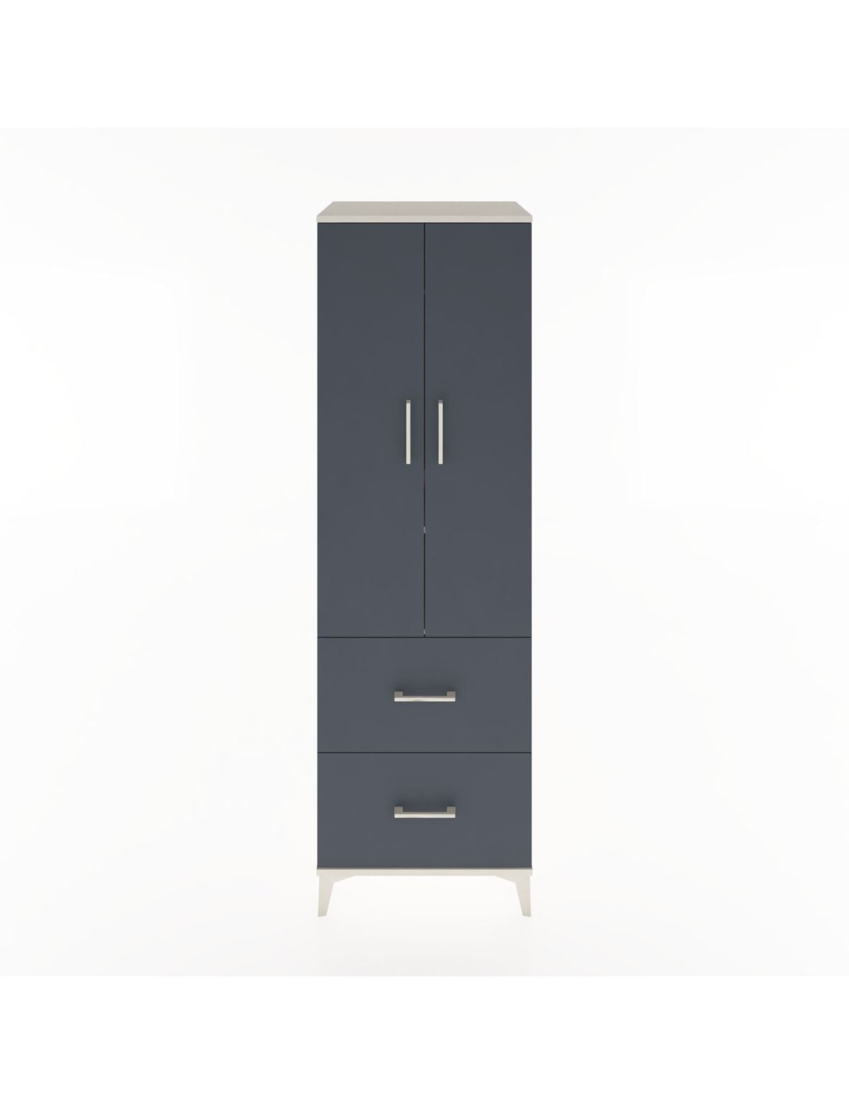 Hyperion Dolap 2 Raflı 2 Çekmeceli Tek Askılı 60x44x195 Aytaşı-Antrasit