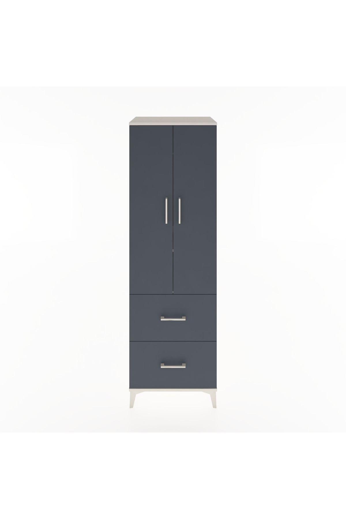 Hyperion Dolap 2 Raflı 2 Çekmeceli Tek Askılı 60x44x195 Aytaşı-Antrasit