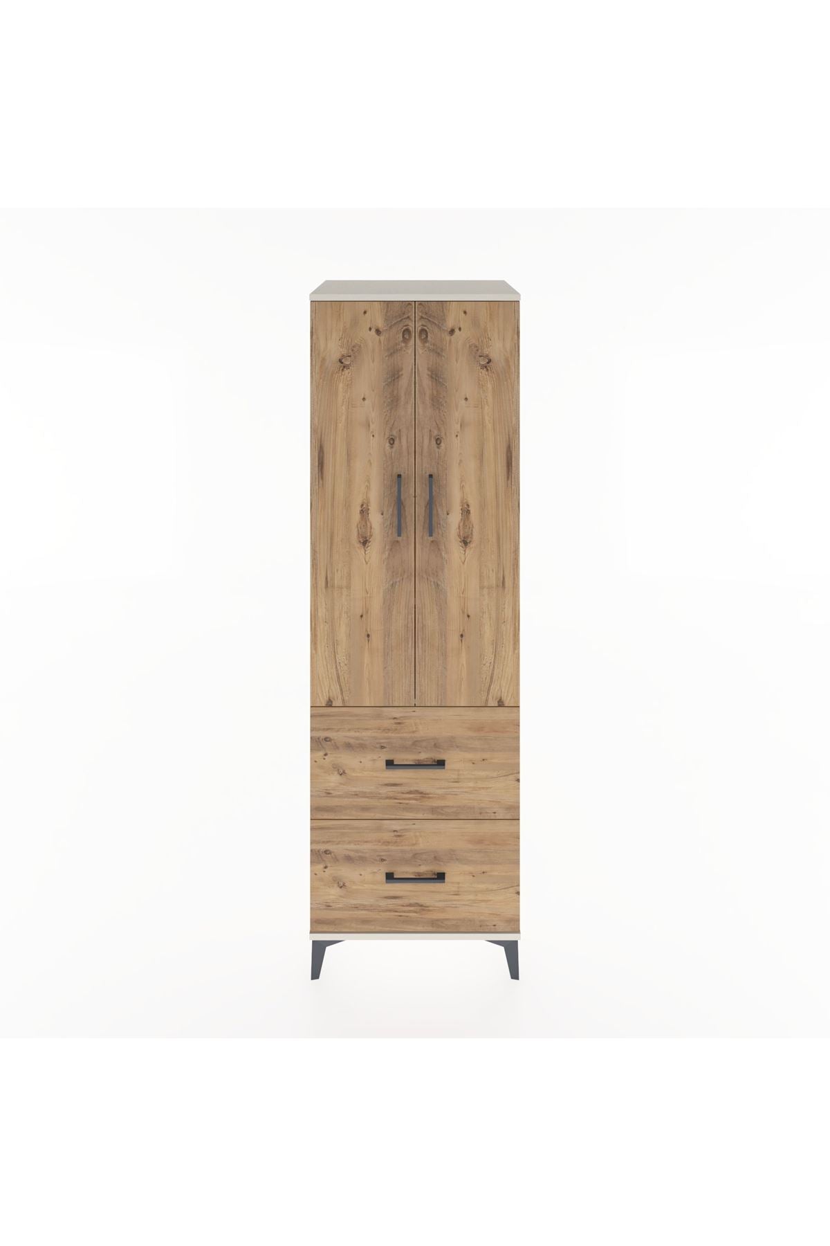 Hyperion Dolap 2 Raflı 2 Çekmeceli Tek Askılı 60x44x195 Aytaşı-Çam