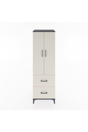 Hyperion Dolap 2 Raflı 2 Çekmeceli Tek Askılı 60x44x195 Antrasit-Aytaşı