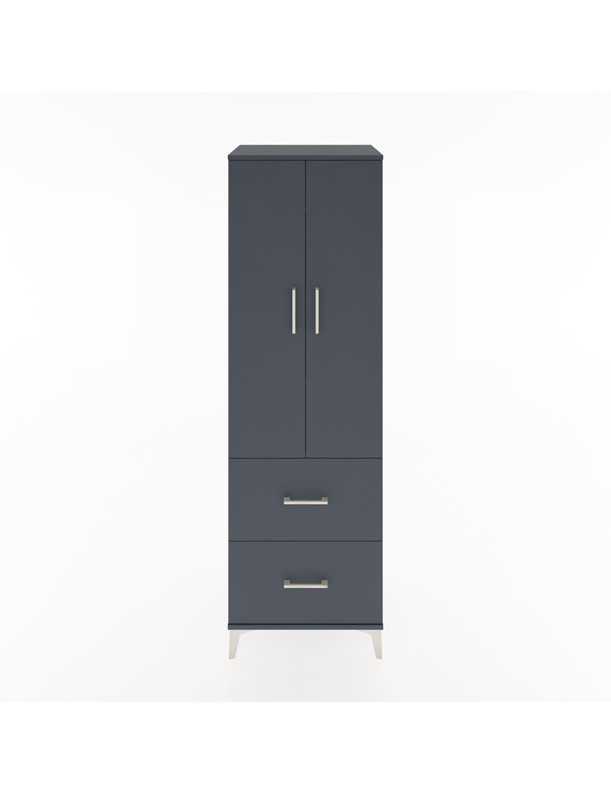 Hyperion Dolap 2 Raflı 2 Çekmeceli Tek Askılı 60x44x195 Antrasit-Antrasit