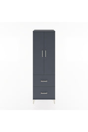 Hyperion Dolap 2 Raflı 2 Çekmeceli Tek Askılı 60x44x195 Antrasit-Antrasit