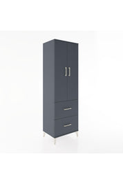 Hyperion Dolap 2 Raflı 2 Çekmeceli Tek Askılı 60x44x195 Antrasit-Antrasit