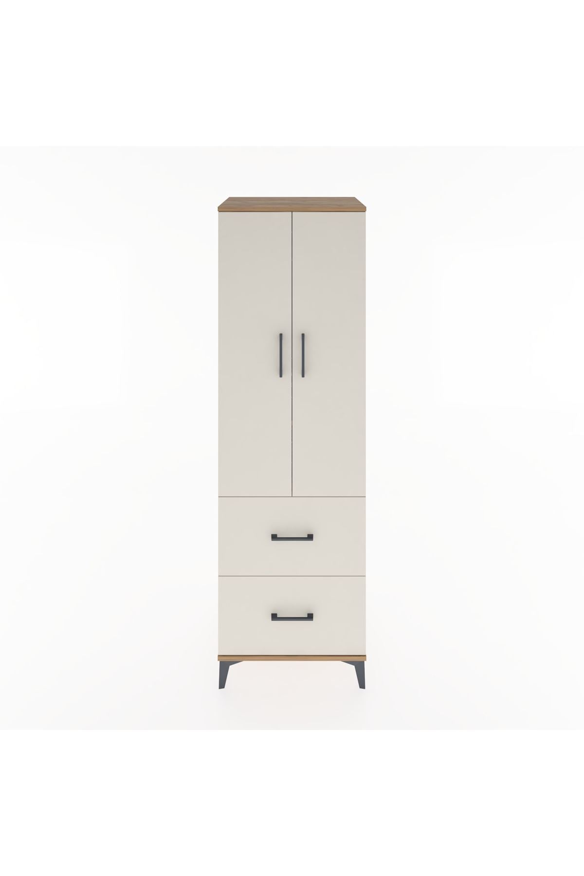 Hyperion Dolap 2 Raflı 2 Çekmeceli Tek Askılı 60x44x195 Çam-Aytaşı