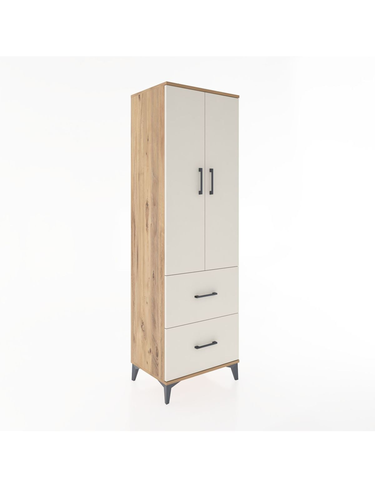 Hyperion Dolap 2 Raflı 2 Çekmeceli Tek Askılı 60x44x195 Çam-Aytaşı