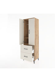 Hyperion Dolap 2 Raflı 2 Çekmeceli Tek Askılı 60x44x195 Çam-Aytaşı