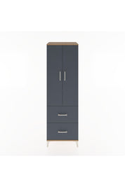 Hyperion Dolap 2 Raflı 2 Çekmeceli Tek Askılı 60x44x195 Çam-Antrasit