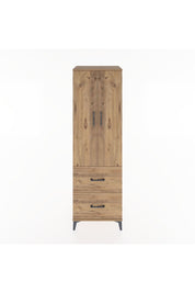 Hyperion Dolap 2 Raflı 2 Çekmeceli Tek Askılı 60x44x195 Çam-Çam