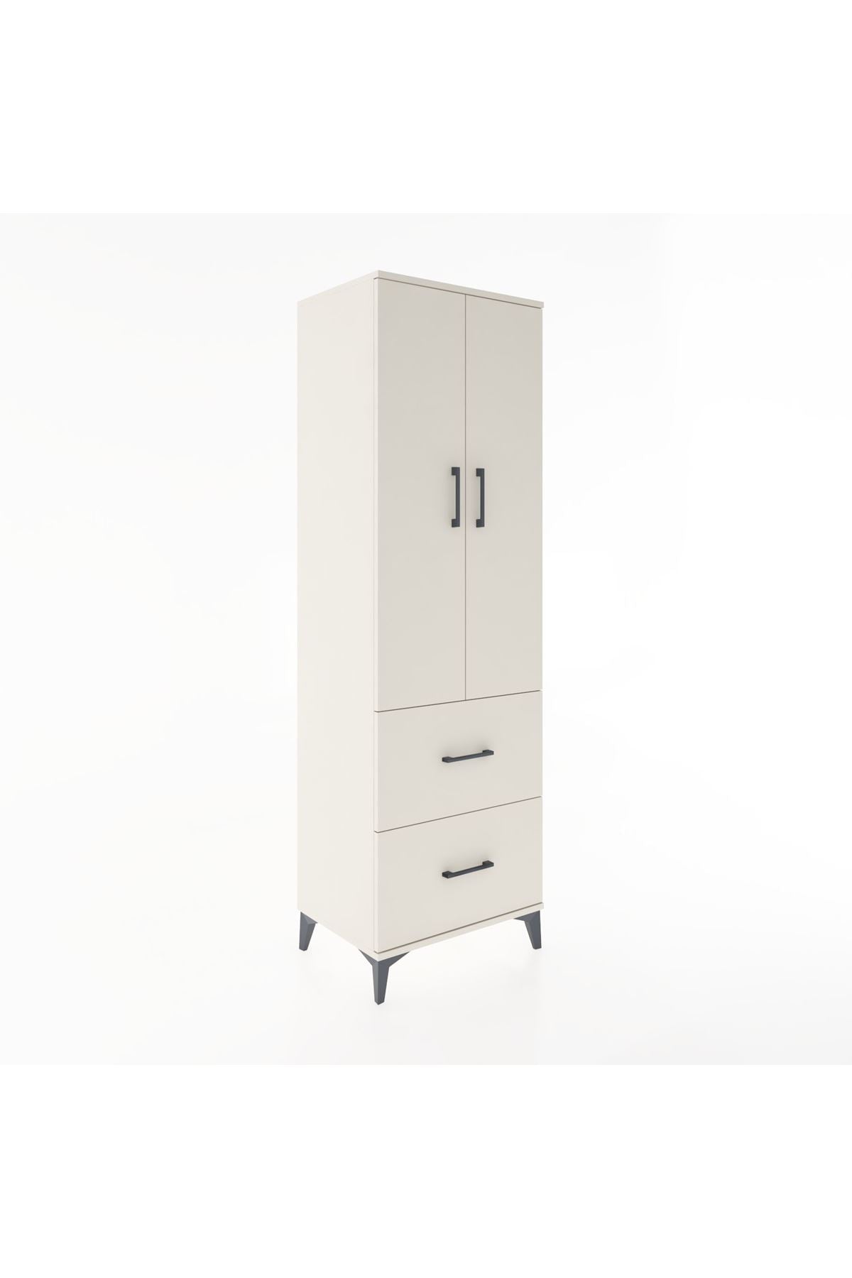 Hyperion Dolap 4 Raflı 2 Çekmeceli 2 Kapaklı 60x44x195 Aytaşı-Aytaşı