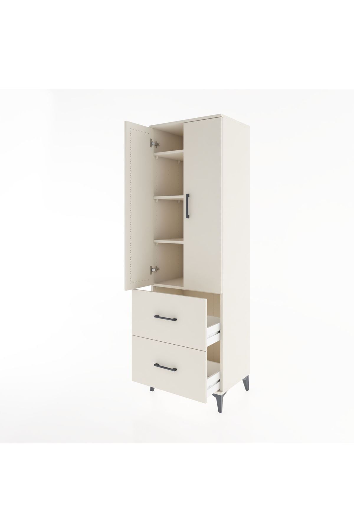 Hyperion Dolap 4 Raflı 2 Çekmeceli 2 Kapaklı 60x44x195 Aytaşı-Aytaşı