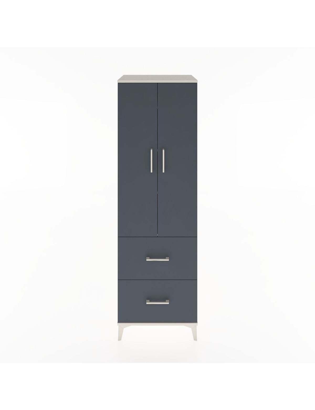 Hyperion Dolap 4 Raflı 2 Çekmeceli 2 Kapaklı 60x44x195 Aytaşı-Antrasit