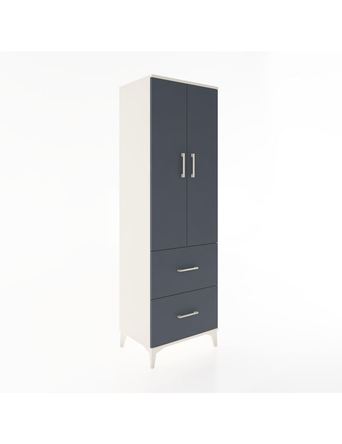 Hyperion Dolap 4 Raflı 2 Çekmeceli 2 Kapaklı 60x44x195 Aytaşı-Antrasit
