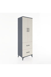 Hyperion Dolap 4 Raflı 2 Çekmeceli 2 Kapaklı 60x44x195 Antrasit-Aytaşı