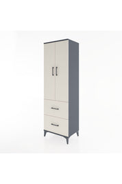 Hyperion Dolap 4 Raflı 2 Çekmeceli 2 Kapaklı 60x44x195 Antrasit-Aytaşı