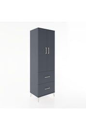 Hyperion Dolap 4 Raflı 2 Çekmeceli 2 Kapaklı 60x44x195 Antrasit-Antrasit