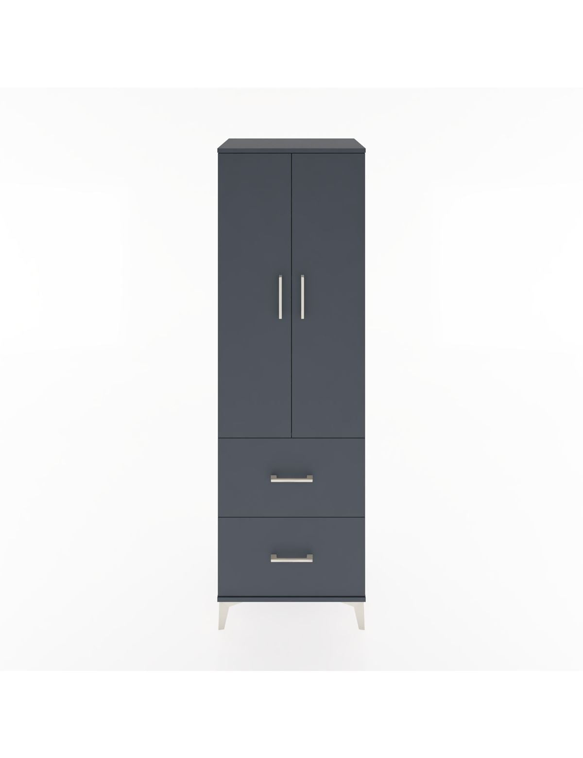 Hyperion Dolap 4 Raflı 2 Çekmeceli 2 Kapaklı 60x44x195 Antrasit-Antrasit