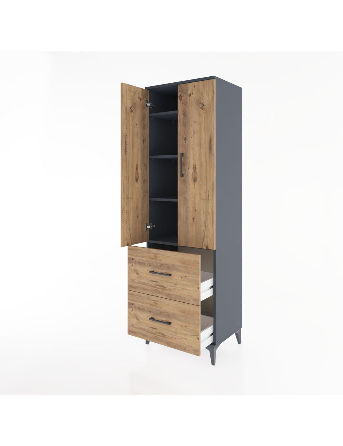 Hyperion Dolap 4 Raflı 2 Çekmeceli 2 Kapaklı 60x44x195 - S59M020V6B