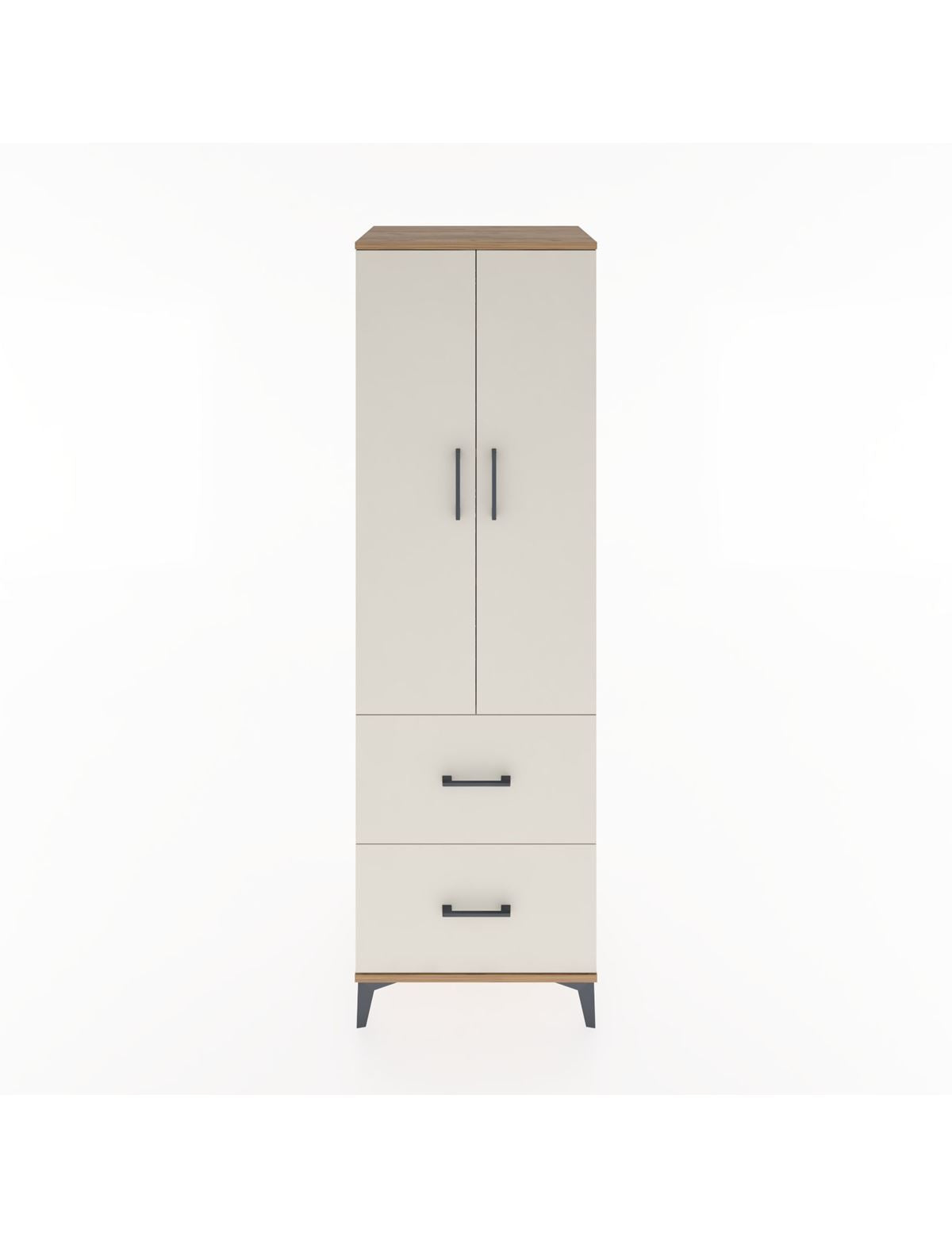 Hyperion Dolap 4 Raflı 2 Çekmeceli 2 Kapaklı 60x44x195 Çam-Aytaşı