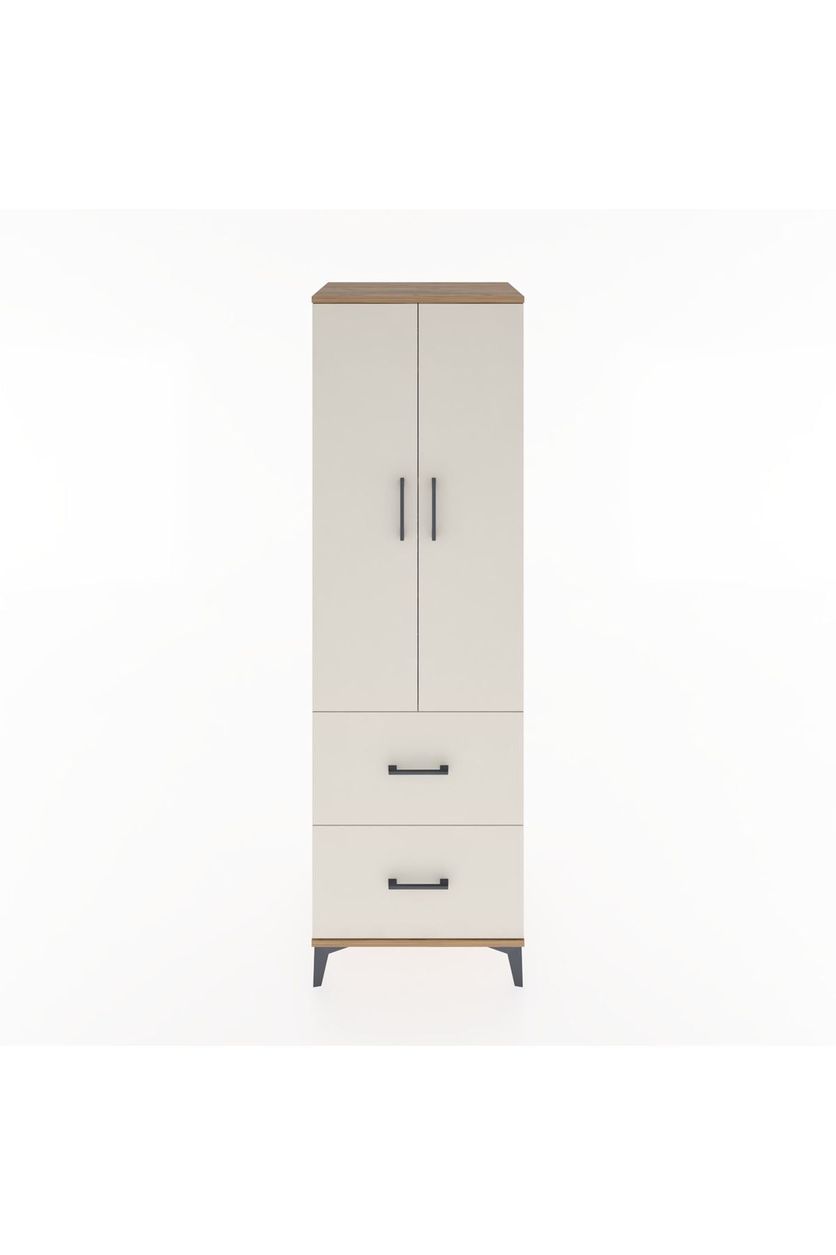 Hyperion Dolap 4 Raflı 2 Çekmeceli 2 Kapaklı 60x44x195 Çam-Aytaşı