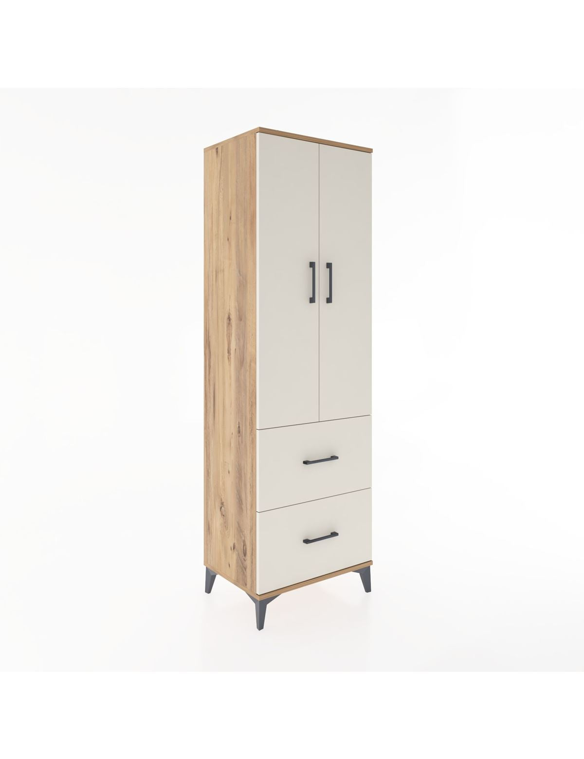 Hyperion Dolap 4 Raflı 2 Çekmeceli 2 Kapaklı 60x44x195 Çam-Aytaşı