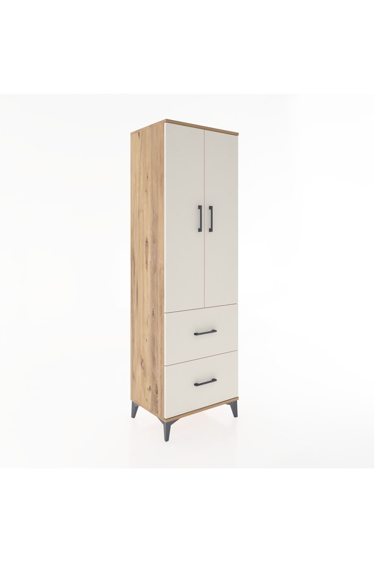 Hyperion Dolap 4 Raflı 2 Çekmeceli 2 Kapaklı 60x44x195 Çam-Aytaşı