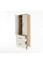 Hyperion Dolap 4 Raflı 2 Çekmeceli 2 Kapaklı 60x44x195 Çam-Aytaşı