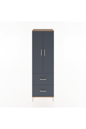 Hyperion Dolap 4 Raflı 2 Çekmeceli 2 Kapaklı 60x44x195 Çam-Antrasit