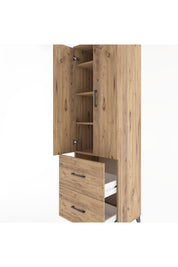 Hyperion Dolap 4 Raflı 2 Çekmeceli 2 Kapaklı 60x44x195 Çam-Çam